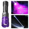 Flashlight UV Light USB Battery Display Telescopic Zoom 5 Modes