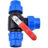 AVFORA Garden Irrigation Ball Valve 25mm 32mm 40mm 50mm Water Pipe Plastic Steel Core Ball Valve 3-Way Quick Connector T-Type PVC PE Fast