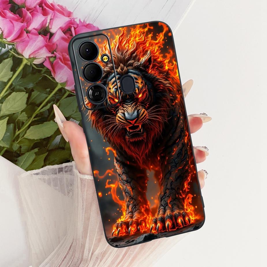 For Tecno Pop 6 GO Case BE6j Cute Bow Flowers Painted Cover Soft TPU Phone Case For Tecno Pop 6 Pro BE8 Pop6 GO Back Cover Coque