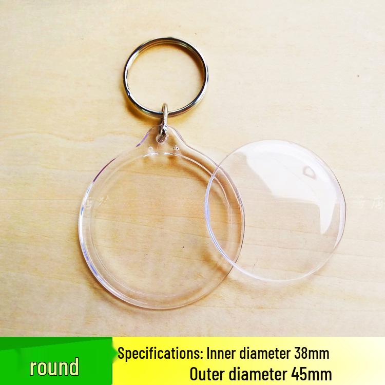 Transparent Photo Keychain Frame - Blank Keyring for Portrait Stickers