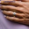 JOVOVASMILE 2.5 Carat Real Moissanite Ring 10.25x6.75mm Crushed Ice Oval Cut 14k Yellow Gold 6mm Flat Squared Off Solitaire Band