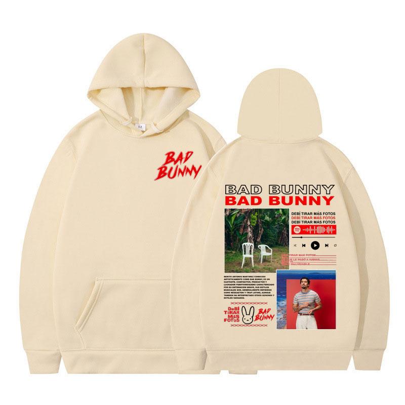 Rapper Bad Bunny DTMF DeBi TiRAR MaS FOToS Hoodie Long-sleeved Fashion Casual Pullover Autumn and Winter Harajuku Sweatshirt Top