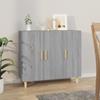 Buffet - SONOMA - Low Buffet - Engineered Wood - 3 Doors - Sonoma Grey - 90x34x80 Cm