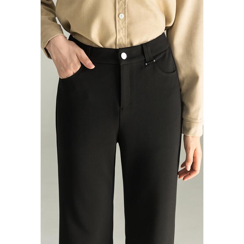 Mengshuya Women's High-Waist Slimming Knit Bootcut Trousers