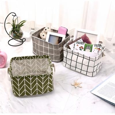 Simple Cotton Linen Waterproof Storage Box Home Foldable Drawer-Type Cosmetics Clothing Organizer Basket Balcony Miscellaneous S