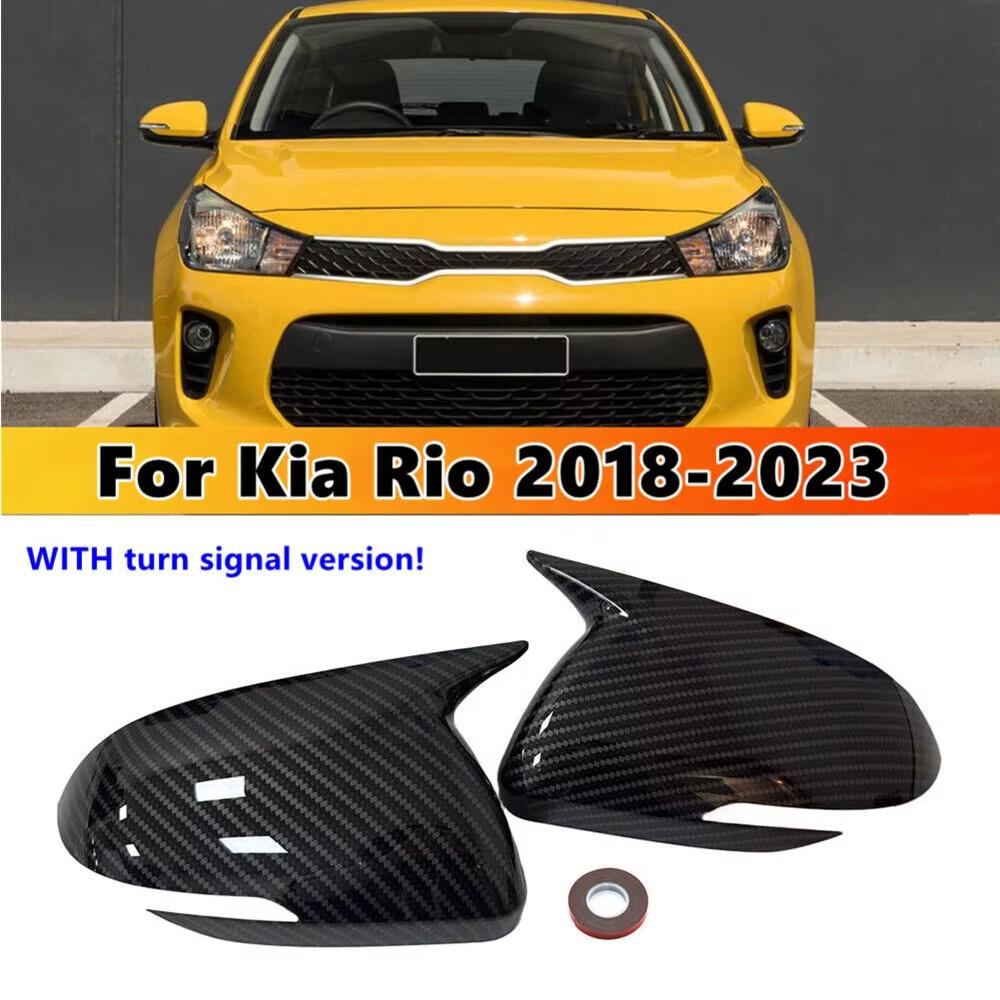 2X Car Rearview Side Mirror Cover Wing Cap Exterior Door Housing Shell Trim ABS For Kia Rio 2018 2019 2020 2026 2026 2026