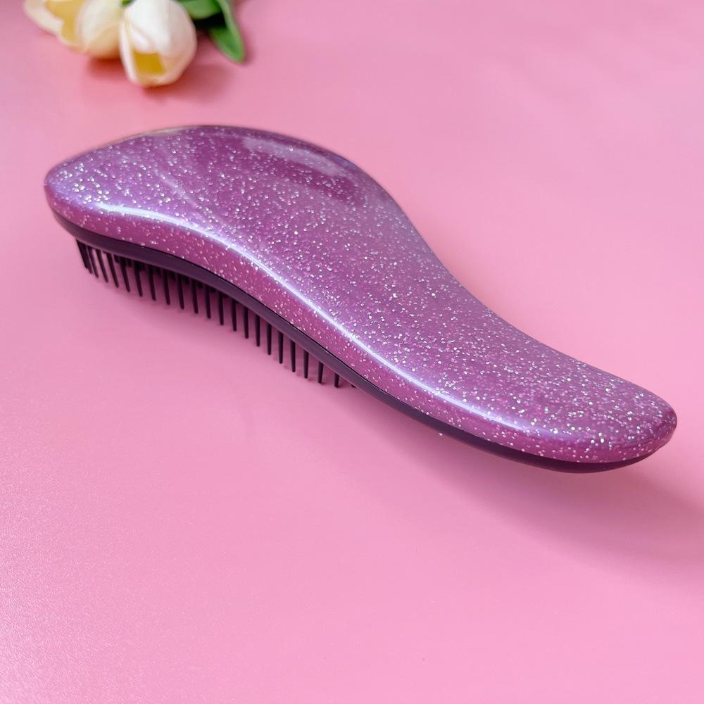 Portable Anti-Knot Hairdressing Comb: Air Cushion, Massage & Curling with Electroplated Finish for Smooth Hair