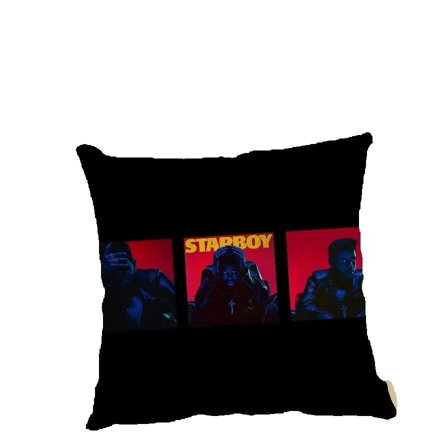 1 Stück The Weeknd Starboy Kissenbezug, Polyester 2D Doppelseitiger Druck, Rapper Sänger Merch Kissenhülle, Dekokissen
