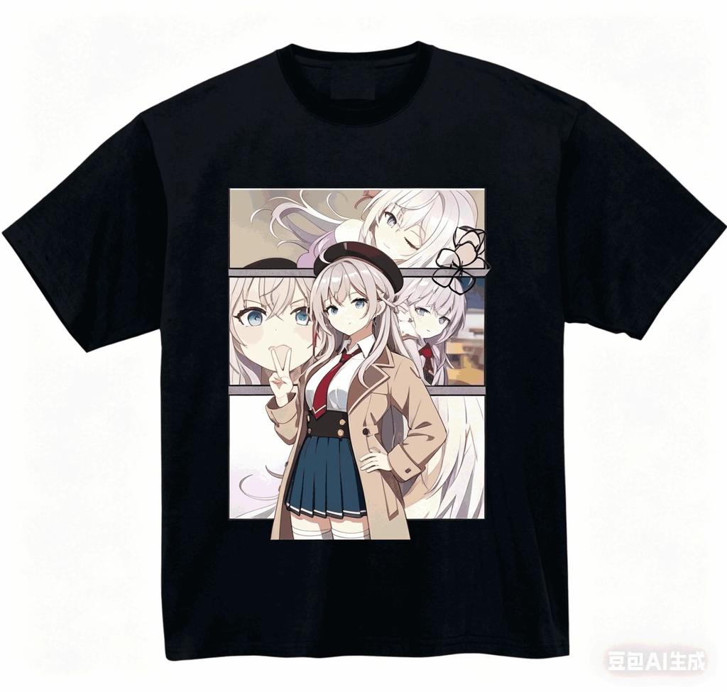 Cute Alya Sometimes Hides Her Feelings In Russian Anime Alya Black Cotton Oversized Unisex Casual Graphic Women And Men T-shirt