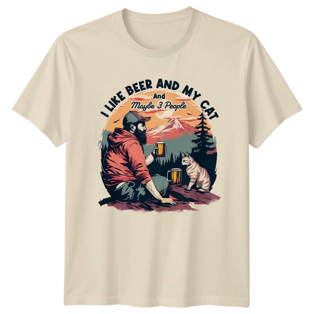 I Like Beer And My Cat Unisexs Tshirt Beer Lover Cat Fathers Day Gift