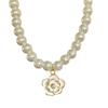 Elegant French White Camellia Pearl Necklace - Women's Autumn/Winter Choker for Light Luxury & Versatile Fashion