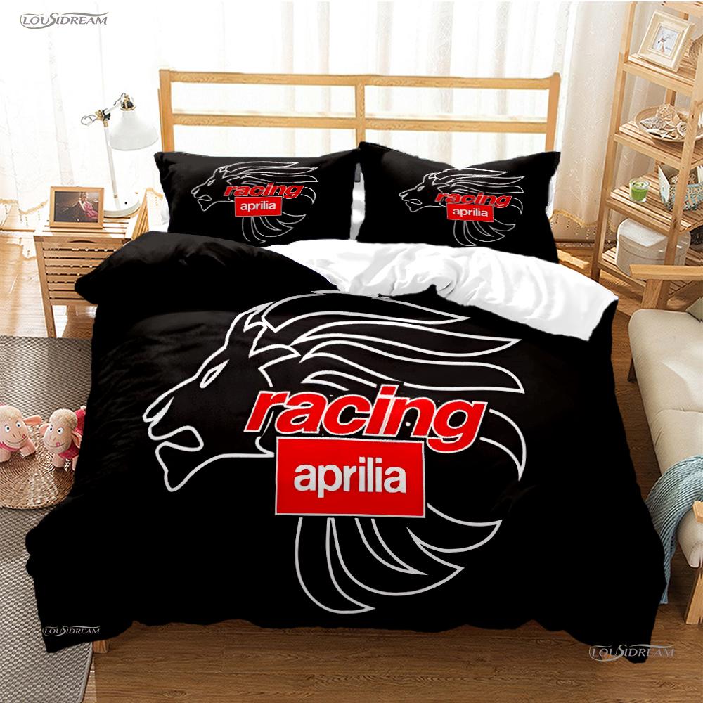 

A-Aprilia Moto Racing All Season Duvet Cover Comforter Bedding Sets Soft Quilt Cover And Pillowcases Single/Double/Queen/King AU Single(140*210cm)3pcs