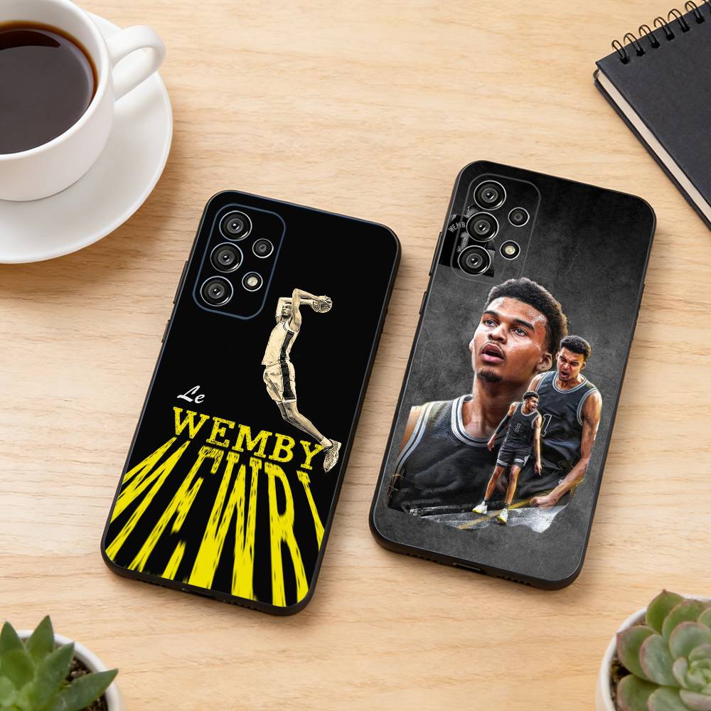 Sports Basketball Victor Wembanyama Phone Case For Samsung S25,S24,S21,S22,S23,S30,Ultra,S20,Plus,Fe,Soft Silicone Black Cover