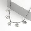 Trendy Snow Flower Snowflake Charm Necklace for Women Stainless Steel Silver Color Snowflake Chain Christmas Gift Jewelry