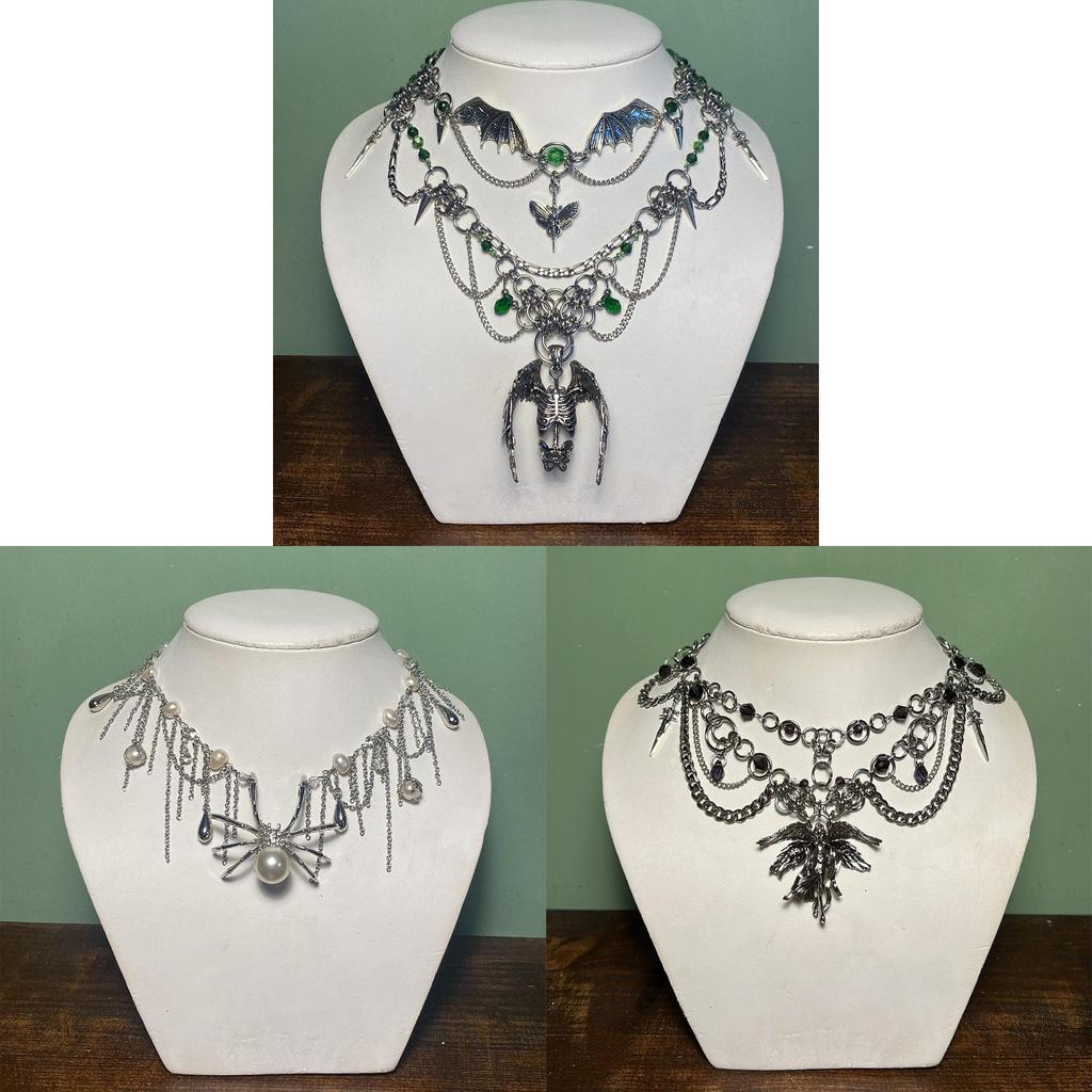 Geometriskt legeringshängehalsband för kvinnor Halloweenfestival modesmycken