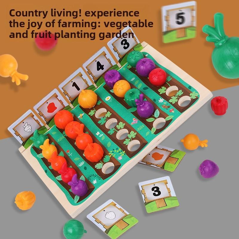 Wooden Fruit And Vegetable Garden Play Set For Childrens Early Education And Learning