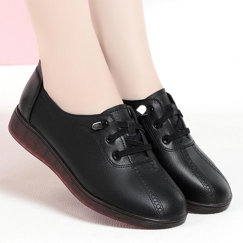 2025 Fashion Women Shoes Genuine Leather Loafers Women Casual Shoes Soft Comfortable Shoes No-slip Women Flats