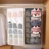 Hanging Bra Organizer with Pockets, Hanging Sock Organizer, Dual Sided Hanging Closet Underwear Storage Holder for Lingerie