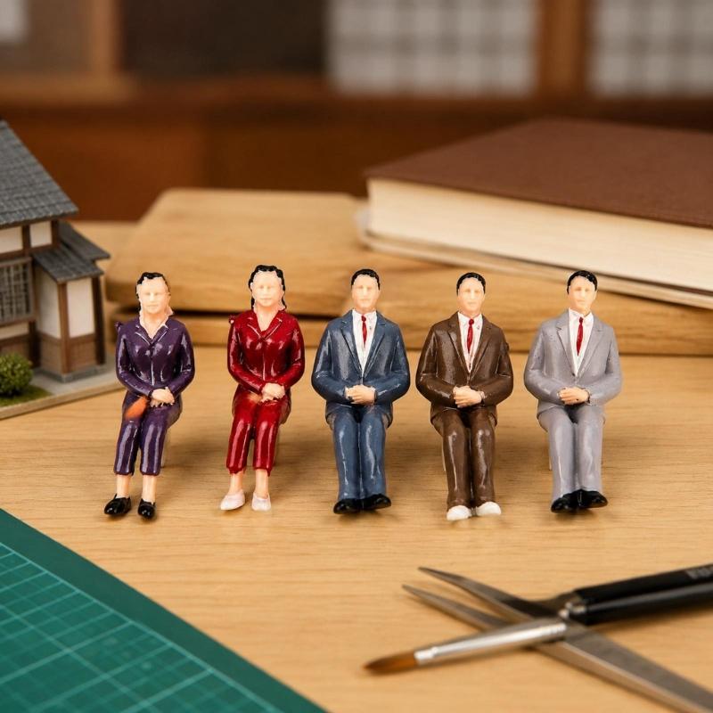 Architectural Model People Figures Set of 10 for Detailed Dioramas Scene, Colorful Plastic Miniatures for Landscape Display Decoration