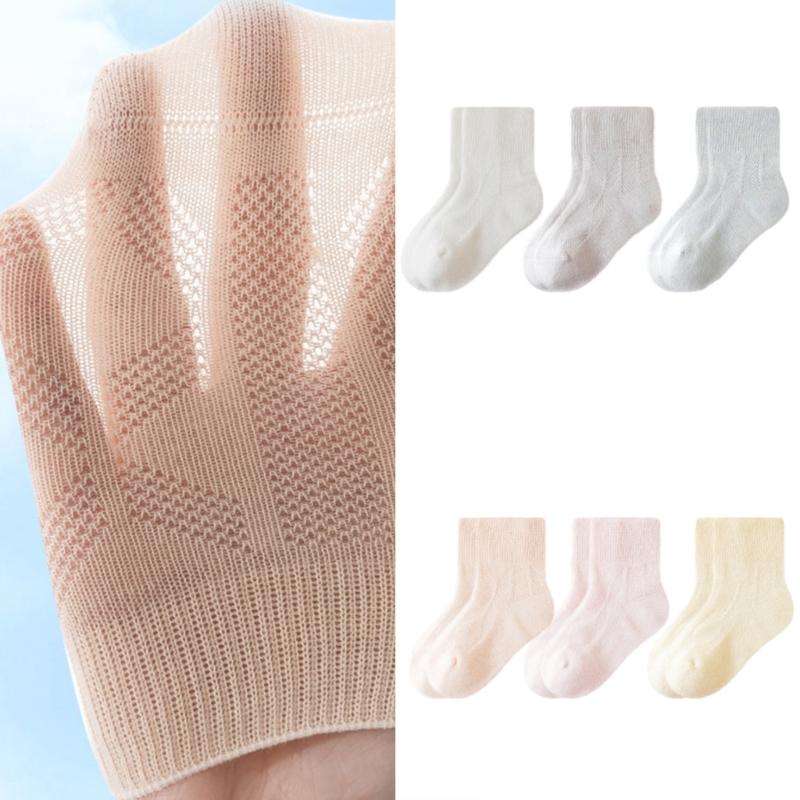 Set of 3 Pair Girls Cotton Ankle Socks Baby Hosiery with Nonslip Elastic Cuffs Design for Toddler Boys Girls Comfort