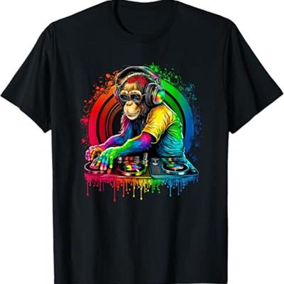 Dj Monkey Sunglasses Headphones For Men Boys Women Kids T Shirt