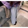 700g Lambswool Heavyweight Fleece Brushed Women's High-Waist Wide-Leg Warm Trousers