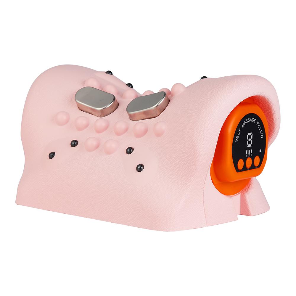 

Electric Neck Cervical Massager Ergonomic Neck Pillow Neck Support Stretcher Neck Traction Vibration Kneading Massage Pillow розовый