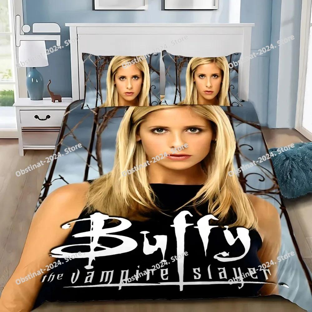 B-Buffy the Vampire Slayers Adult Bedding Set Printed Duvet Cover Pillowcase Single Double Style Queen King Size Sets