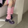 40cm Knitted Leg Warmers Women Sweet Jk Lolita Gothic Striped Harajuku Style Y2k Candy Color Arm Ankle Warm Slouchy Leg Covers