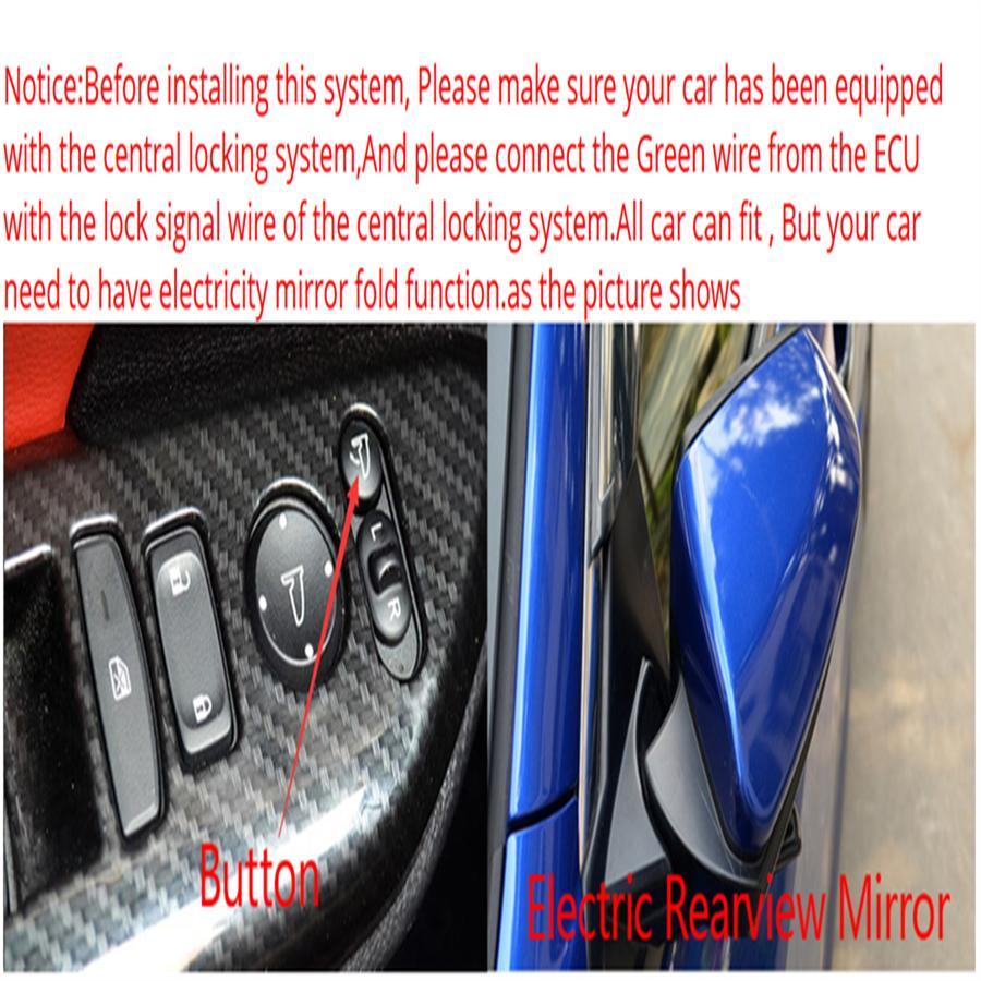 Universal Car Side Mirror Smart Auto Folding System Automatic  Folding/Unfloding Kit Universal Car Styling Car Accessories