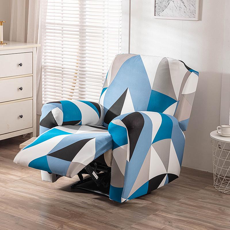 4Pc/Set Milk Silk Stretch Recliner Sofa Covers Printed Elastic Armchair Chair Slipcovers For Living Room Furniture Protector