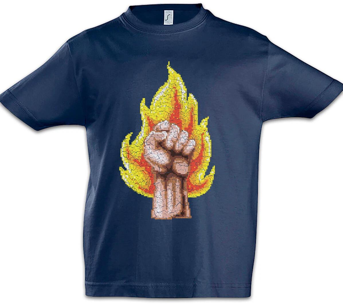 Pixel Fire Fist Kids Boys kids boys T-Shirt Raised Gamer Revolution Burning Fist 120
