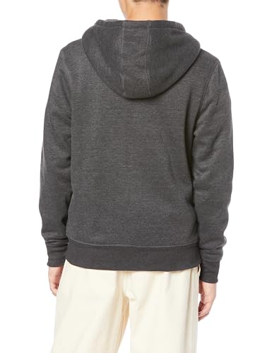 Amazon Essentials Men's Zip-Up Hoodie with Sherpa Lining and Fleece, Heather Charcoal, Size L
