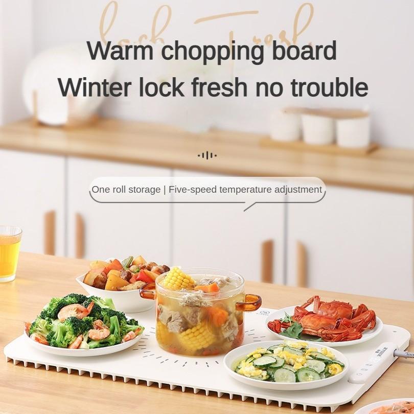 Flexibilní 3D deska na teplé jídlo Skládací deska na teplé jídlo pro domácnost Inteligentní izolace Vyhřívání jídelního stolu Silikonová podložka 600*405*15mm