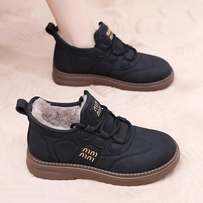 Schuhe Damen 2025 Winter neue Damen Baumwollstiefel Damenschuhe Samt Mutterschuhe lässig vielseitig warm Ein-Pedal