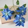 Artificial Clematis Flower 27.5" Long Stem Fake Silk Flower Branches with 3 Heads Blooms for Vase Indoor Home Table Decor Floral Arrangement