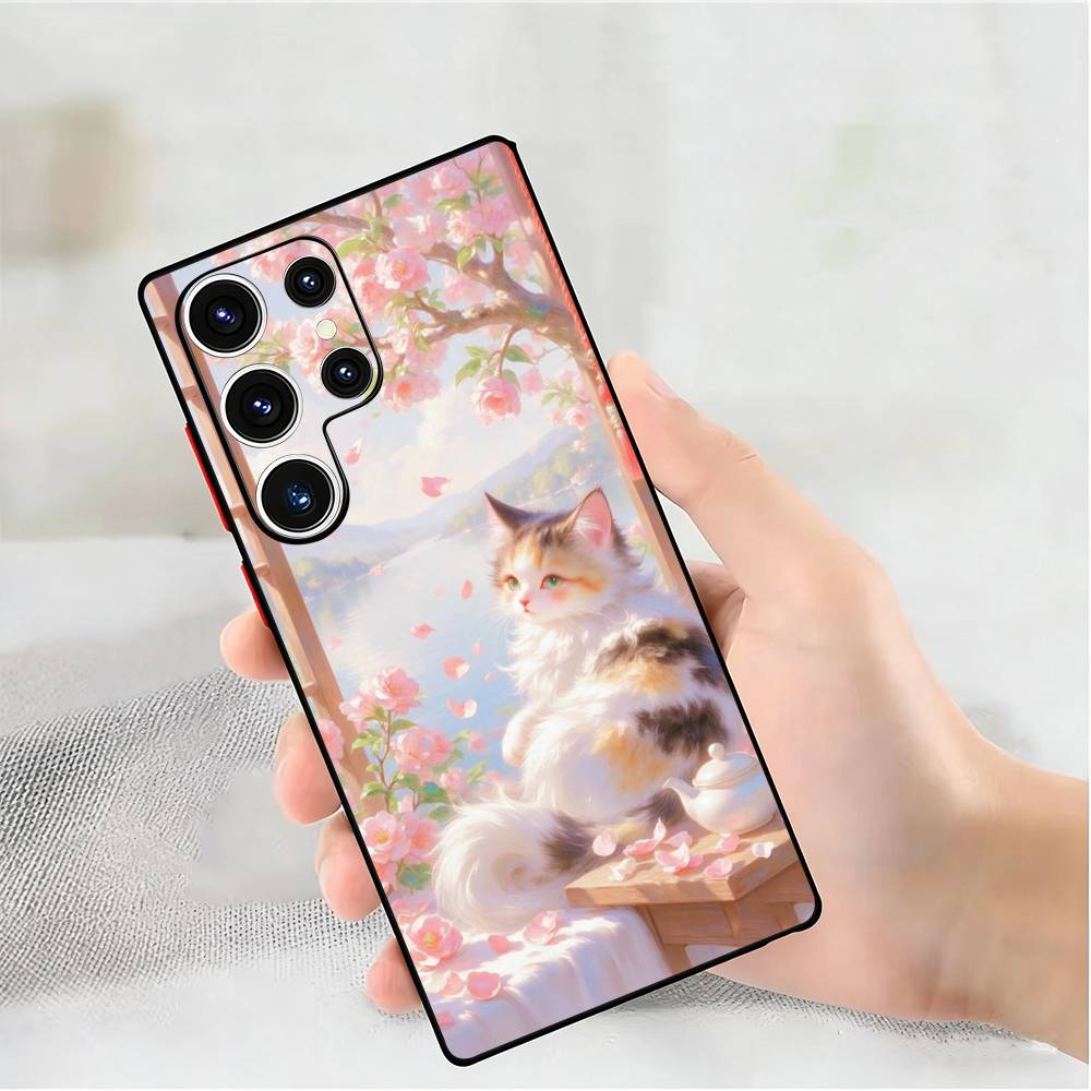 

Cut cat Silicone Case For Samsung Galaxy S 25,24,23,22,21,20 Plus Ultra 5G Lite Shockproof Cover Samsung S24fe