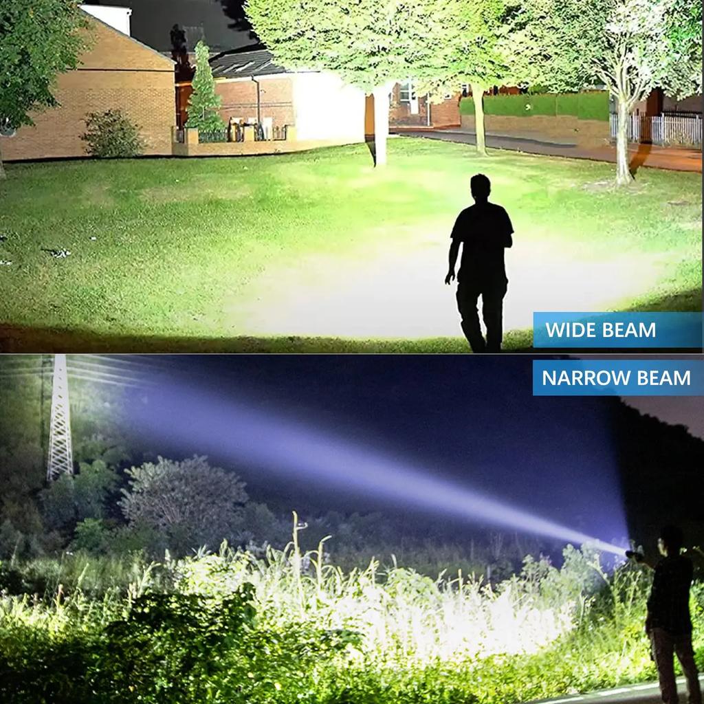 Rechargeable Flashlight Led 950000 Lumen XHP70.2 Super Bright Flash Light High Powered Handheld Flashlights IP67 Waterproof