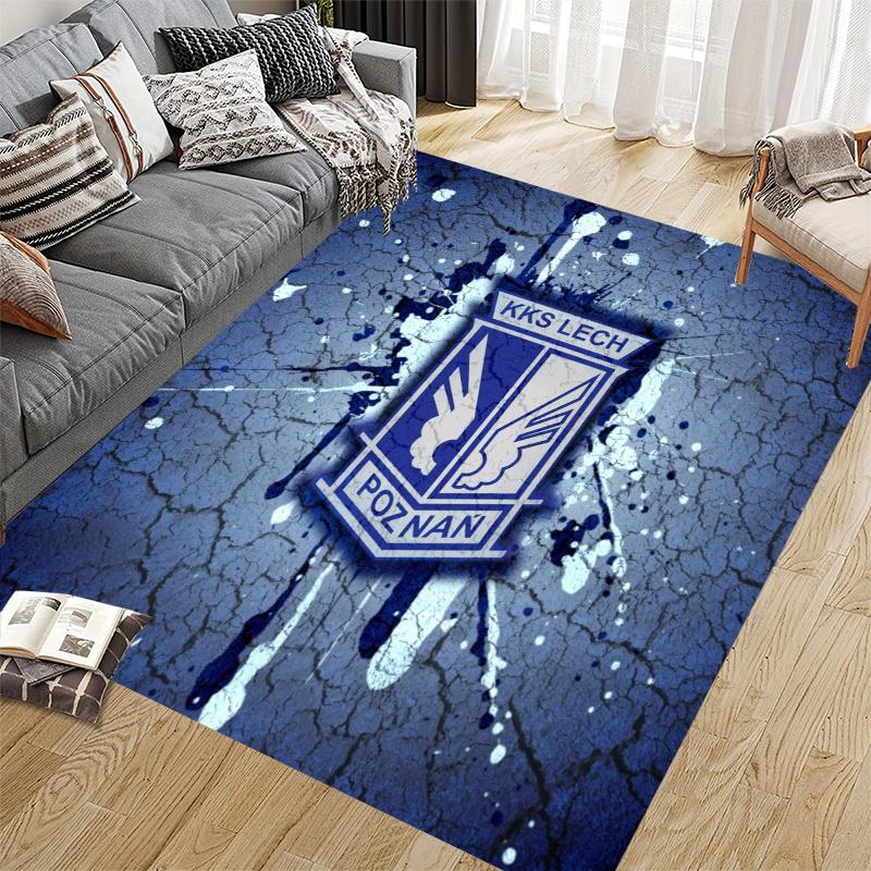 Lech Poznań FC Home Sofa Decoration for Living Room & Bedroom, Non‑Slip Play Flannel Floor Mat for Game Room