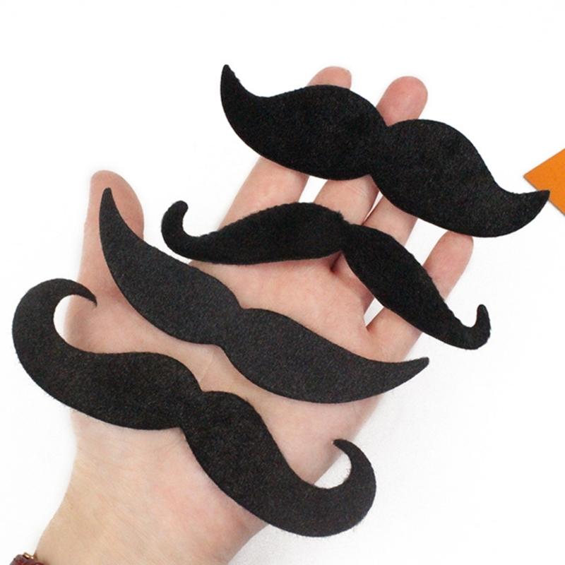 4Pcs Fake Moustaches Artificial Beard Stick On Moustaches Self Adhesive Fake Beard for Halloween Masquerade Photo Props