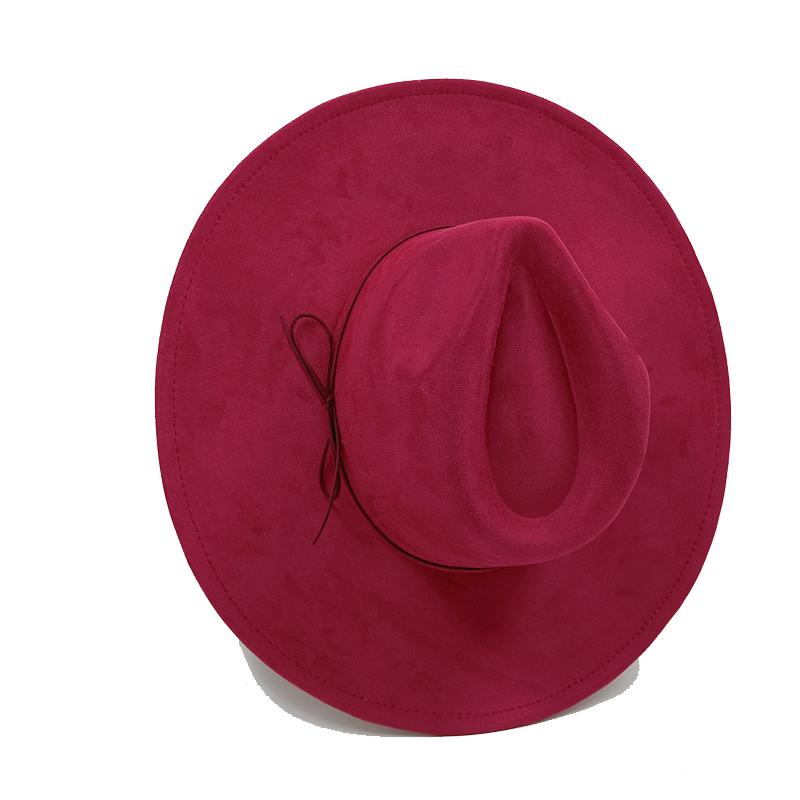 Cappello a Cilindro Piatto Rotondo 9,5 cm in Scamoscio Uomo Donna Cappello da Cowboy Western Cappello Fedora per Feste e Palco Design Autostile Stile Etnico Cappello Superiore