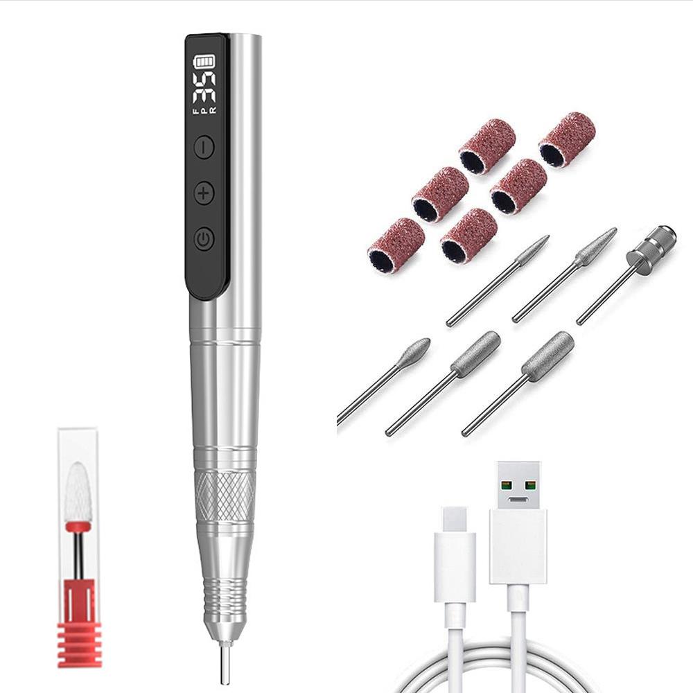 Беспроводная профессиональная дрель для ногтей 35 000 об/мин аккумуляторная электрическая — фото 7