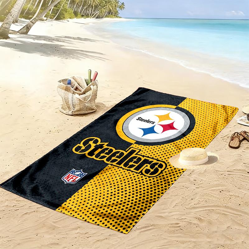 Pittsburgh Steelers Print Beach Towel, Large Soft Quick Dry Towel for Beach Camping Swimming