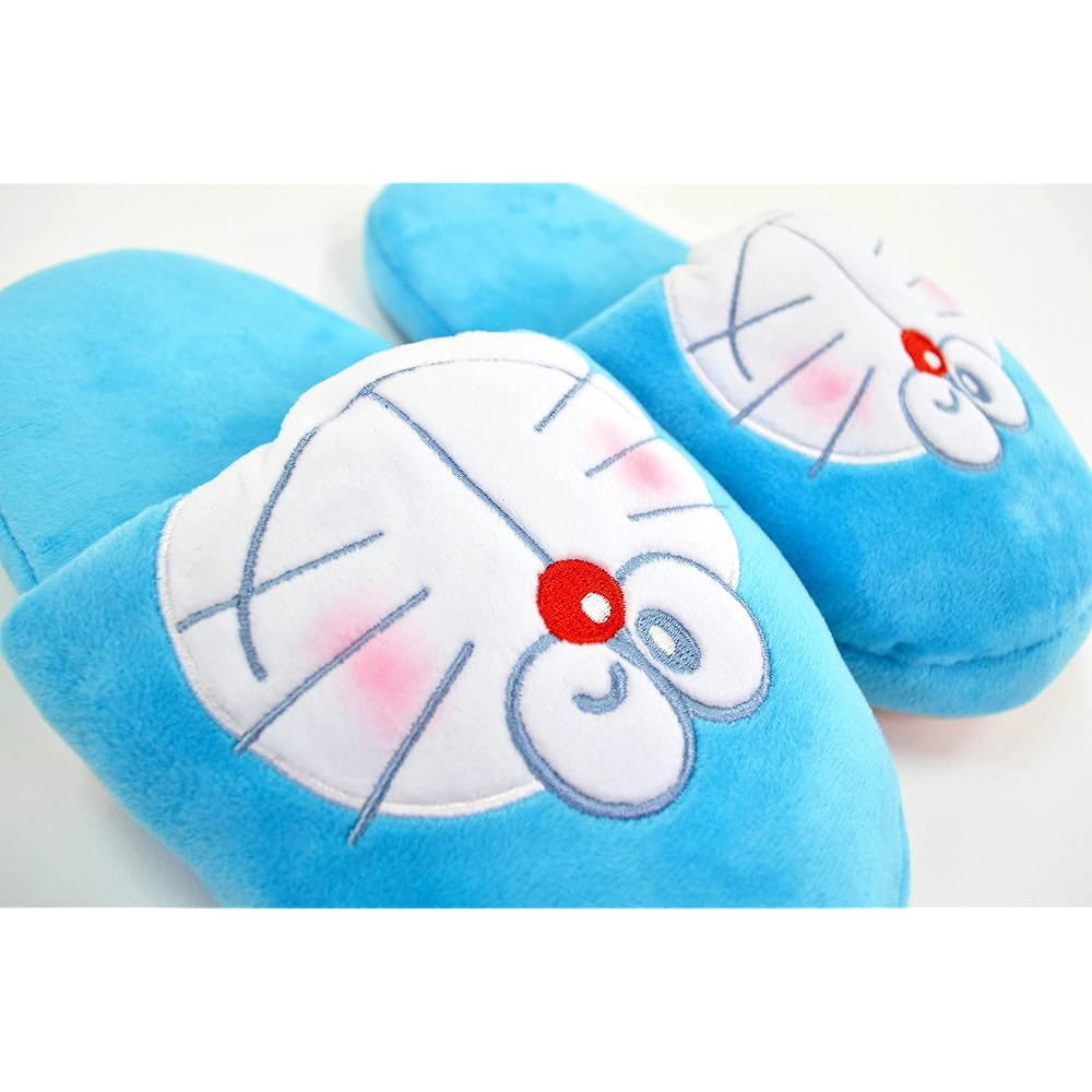 MORIPiLO Doraemon Plush Slippers Indoor Room Shoes 23-25cm Blue Character Design