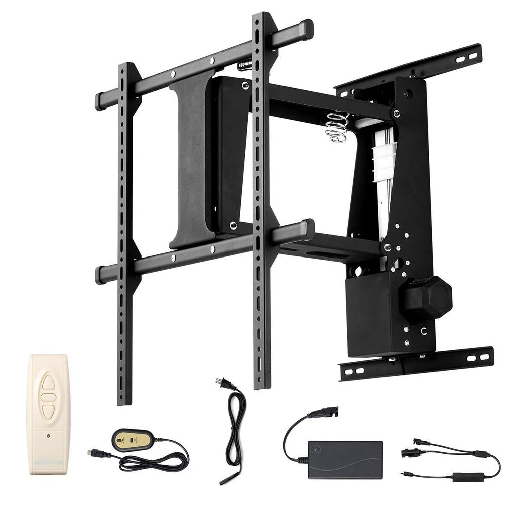 Motorized TV Wall Mount, 32-65 in Electric Fireplace TV Wall Mount Black
