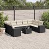 VidaXL Garden Lounge Set with Cushions 10 Pcs, Patio Sofas, Patio Furniture Set, Outdoor Furniture, Black 3255343