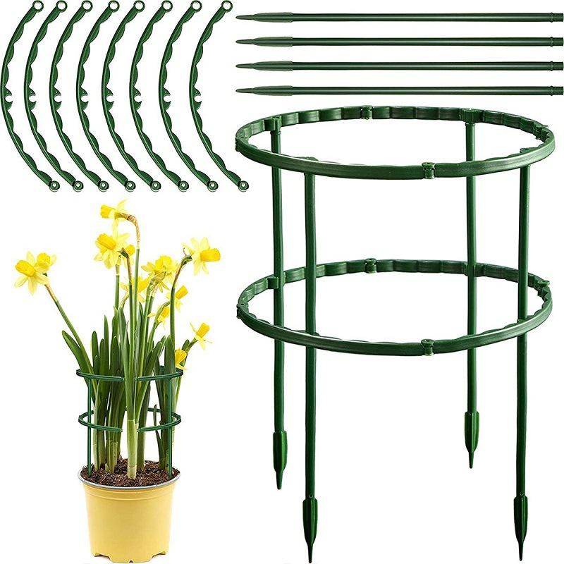2/4/6PCS Plastic Plant Support Pile Frame Greenhouse Arrangement Semicircle Fixed Rod Indoor Flower Plant Vine Climbing Bracket