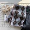Korean high-end feeling rhombus plaid scarf women's winter atmosphere thickened warm neck protection scarf shawl