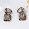 Luxury Rhinestone Square Pendant Earrings for Women Vintage Metal Irregular Geometric Statement Earrings Jewelry 2026 New