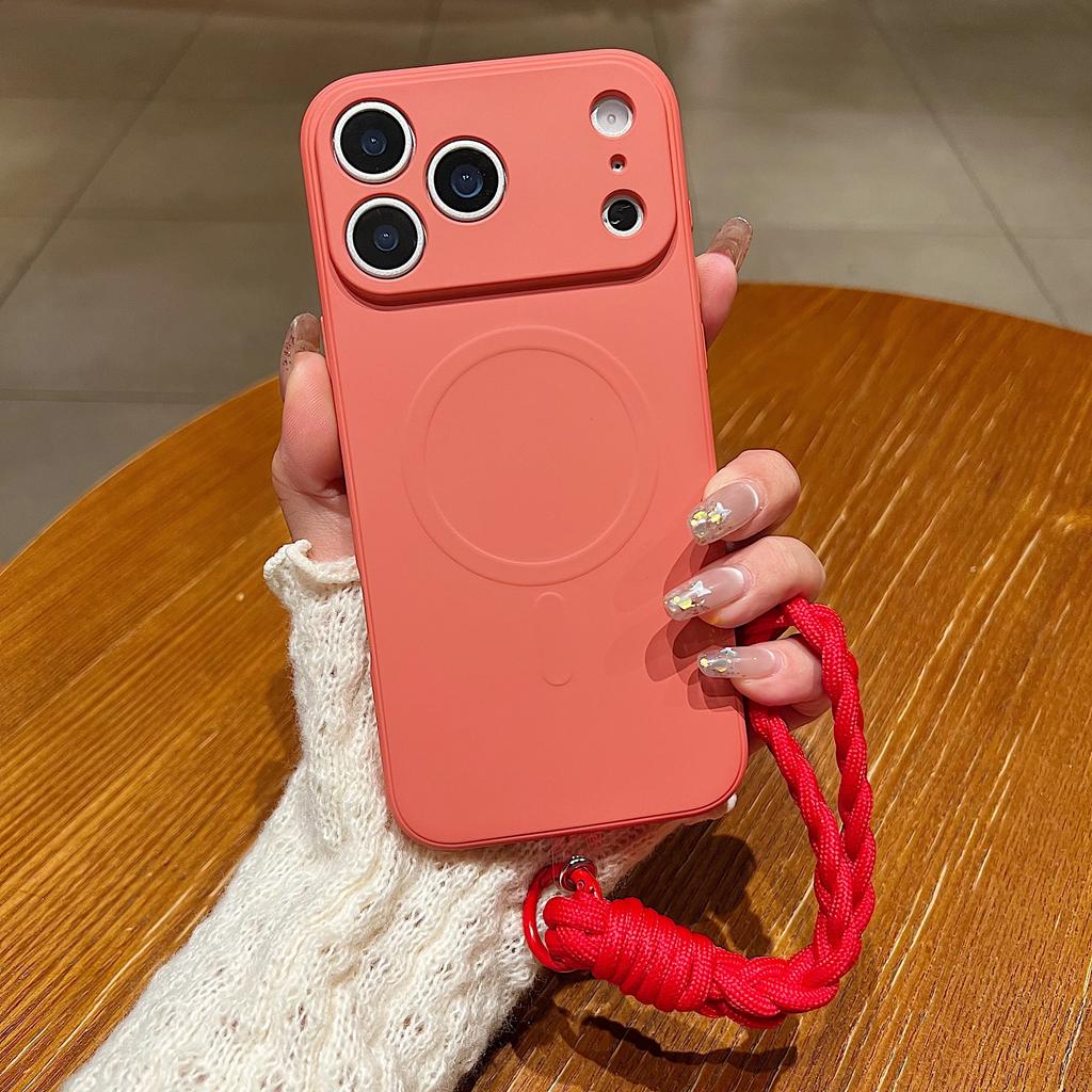 Matte for  Solid Color Lanyard Case for For Iphone 1 16 17 Pro Max 11 12 13 14 Wrist Strap Soft Liquid Silicone Cover